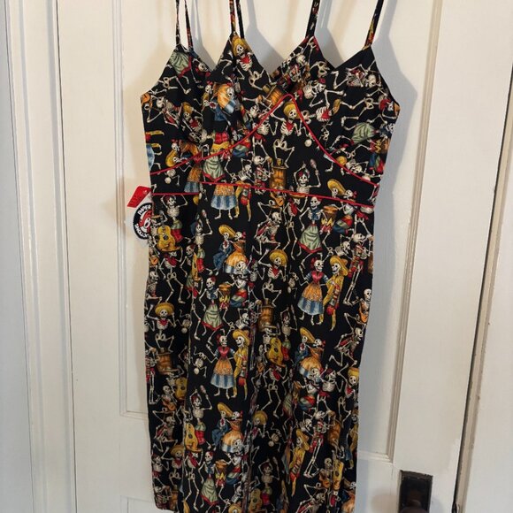 Partying skeletons /Day of the Dead dress by Paper Doll Productions S - Picture 12 of 13